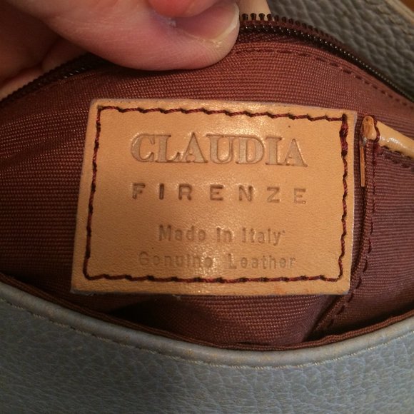 Claudia Firenze Made in Tuscany Pale Blue Leather Purse - Picture 6 of 9